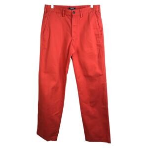 Lands End Chinos Pants Mens Size 31 Orange Red Traditional Fit Flat‎ Front
